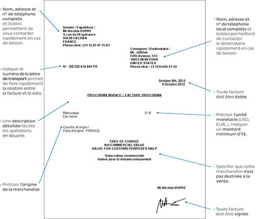 Que sont les factures pro forma et factures commerciales ?  Chronopost